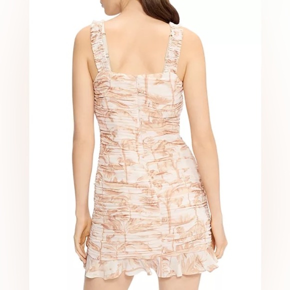 Ted Baker London Rosie Palm Tree Print Ruched Mini Dress - Size XL - Picture 6 of 11